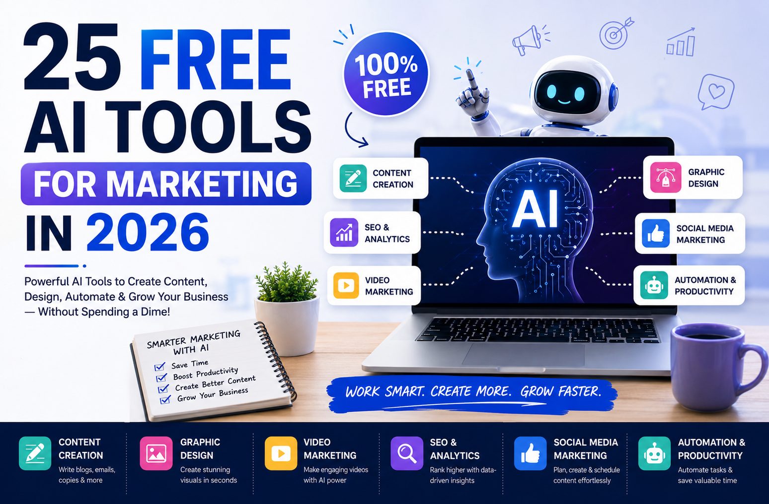 25 Free AI Tools for Marketing